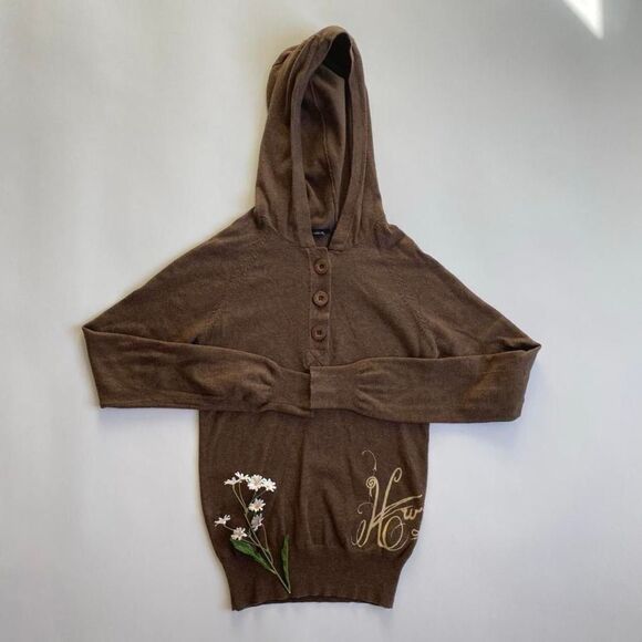 Y2K Hurley brown lightweight hoodie - Picture 1 of 8